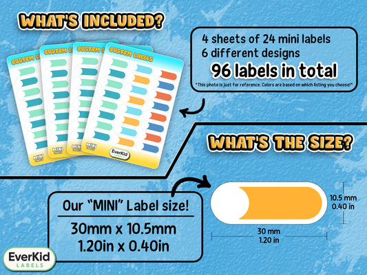 EverKid™ Personalized Name Labels for Kids – Waterproof Stickers