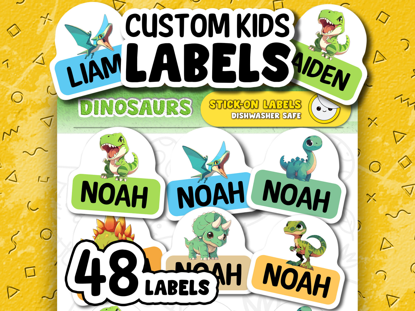 EverKid™ Personalized Name Labels for Kids – Waterproof Stickers